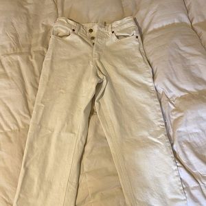 only worn once white jeans